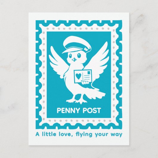 A Little Love Flying Your Way Penny Post ポストカード (正面)