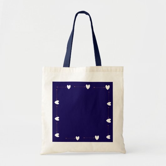 A Little Love For You – Navy Heart Tote Bag トートバッグ (正面)