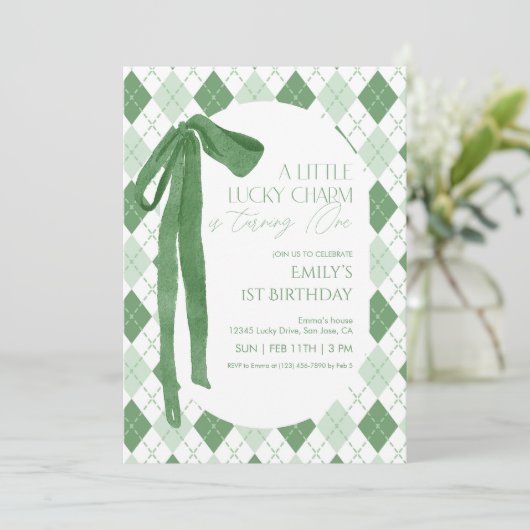 A Little Lucky Charm Is Turning One Invitation 招待状 (スタンド正面)