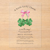 A Little Lucky Charm Shamrock Coquette Bow  アクリル招待状 (正面)