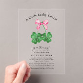 A Little Lucky Charm Shamrock Coquette Bow  アクリル招待状 (インサイチュ (ポータブル))