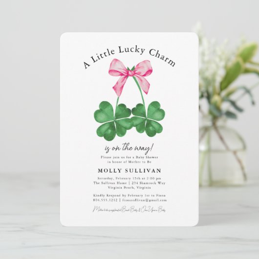 A Little Lucky Charm Shamrock Coquette Bow 招待状 (スタンド正面)