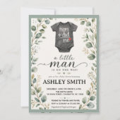 A Little Man Is on the Way Baby Shower 招待状 (正面)