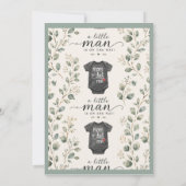 A Little Man Is on the Way Baby Shower 招待状 (裏面)