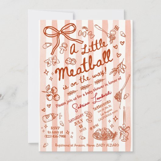 A little Meatball is on the way 招待状 (正面)