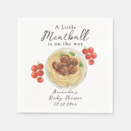 A little Meatball is on the way Baby Shower スタンダードカクテルナプキン