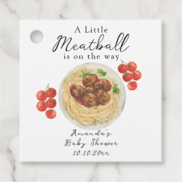 A little Meatball is on the way Baby Shower フェイバータグ