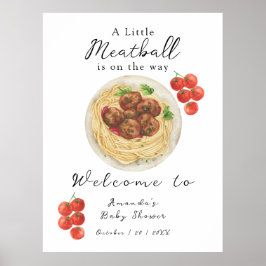 A little Meatball is on the way Baby Shower ポスター