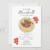 A little Meatball is on the way Baby Shower 招待状 (正面)