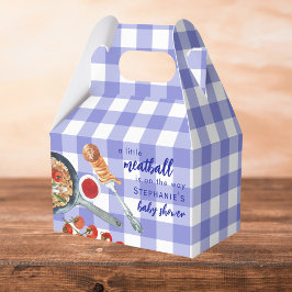 A Little Meatball Is On The Way Blue Baby Shower フェイバーボックス