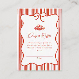 A Little Meatball is on the Way Doodle Baby Shower エンクロージャーカード