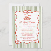 A Little Meatball is on the Way Doodle Baby Shower 招待状 (正面)