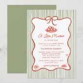 A Little Meatball is on the Way Doodle Baby Shower 招待状 (正面/裏面)