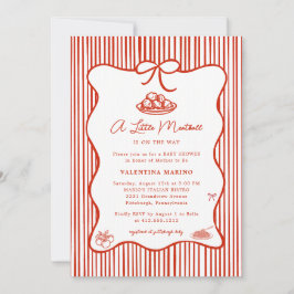 A Little Meatball is on the Way Doodle Baby Shower 招待状