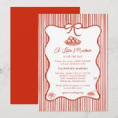 A Little Meatball is on the Way Doodle Baby Shower 招待状 (正面/裏面)