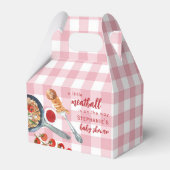 A Little Meatball Is On The Way Pink Baby Shower フェイバーボックス (正面サイド)