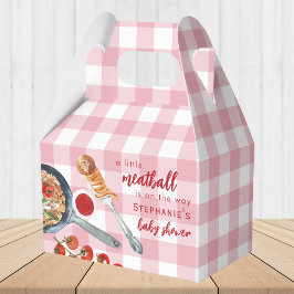 A Little Meatball Is On The Way Pink Baby Shower フェイバーボックス