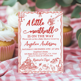 A Little Meatball Italian Baby Shower Invitation 招待状