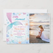 A Little Mermaid Baby Showerのパーティー写真 招待状 (正面)