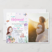A Little Mermaid Girl Baby Showerのパーティー写真 招待状 (正面)