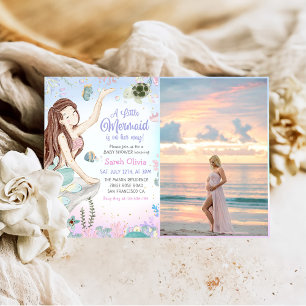 A Little Mermaid Girl Baby Showerのパーティー写真 招待状