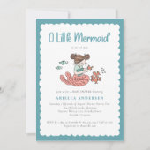 A Little Mermaid is on Her Way Baby Shower  招待状 (正面)