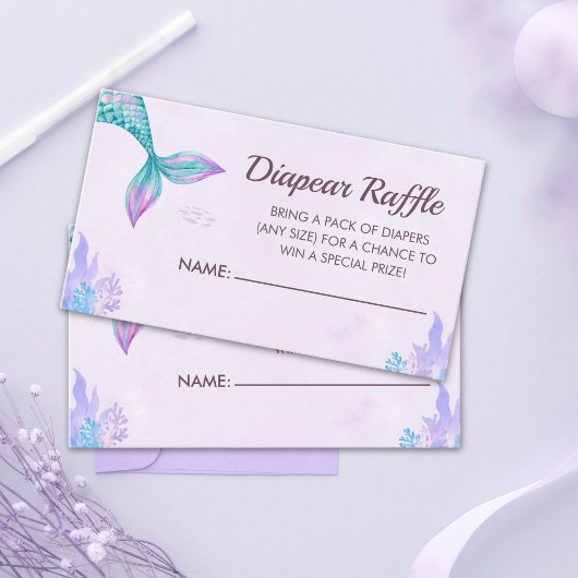 a Little Mermaid is on her way, Girl Baby Shower エンクロージャーカード