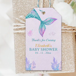 a Little Mermaid is on her way Girl Baby Shower ギフトタグ