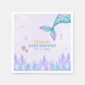 a Little Mermaid is on her way Girl Baby Shower スタンダードカクテルナプキン (正面)
