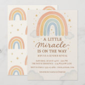 A Little Miracle Is On The Way  Gender Reveal  招待状 (正面/裏面)
