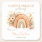 A Little Miracle Rainbow Baby Shower  スクエアペーパーコースター (正面)