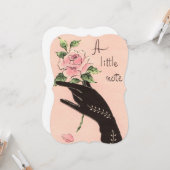 「A Little Note」ヴィンテージ手袋の手札とバラカード カード (正面/裏面インサイチュ)