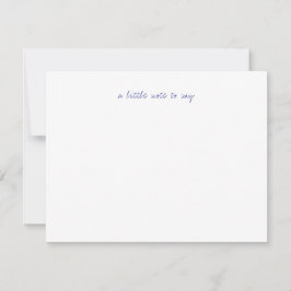 A Little Note to Say Navy Blue Script Stationery ノートカード