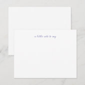 A Little Note to Say Navy Blue Script Stationery ノートカード (正面/裏面)