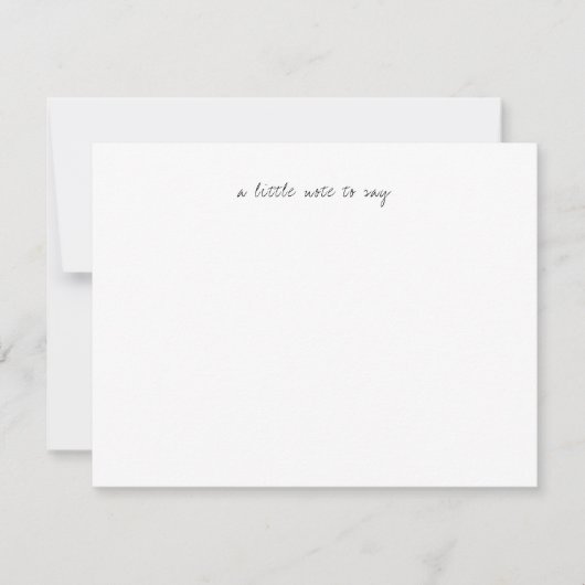 A Little Note to Say Script Stationery ノートカード (正面)