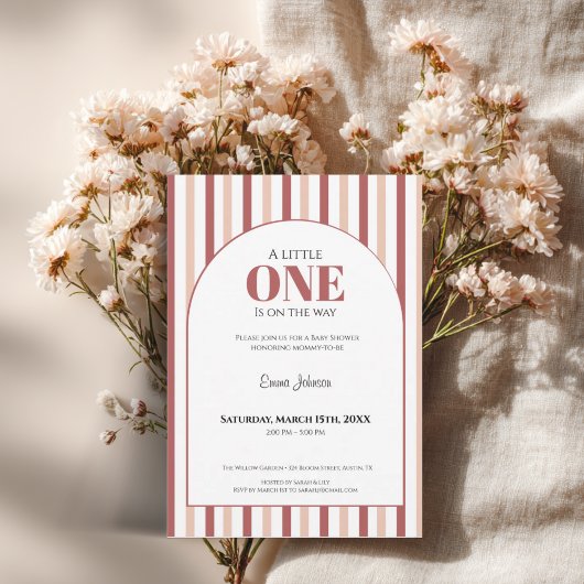 A Little One • Blush Pink Baby Shower 招待状