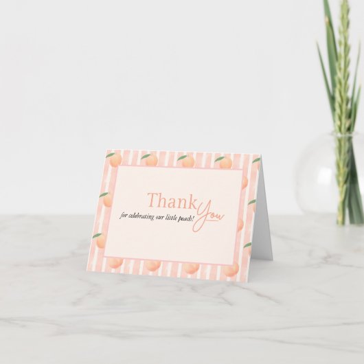 A Little Peach Folded Thank You Card サンキューカード (正面)