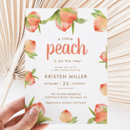 A Little Peach Is On The Way Peach Baby Shower 招待状
