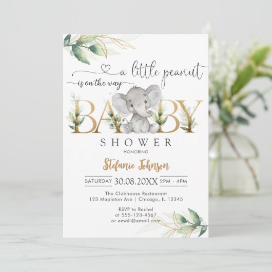 A Little Peanut Baby Shower Invitation 招待状 (スタンド正面)