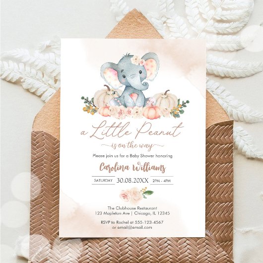 A Little Peanut Baby Shower Invitation 招待状