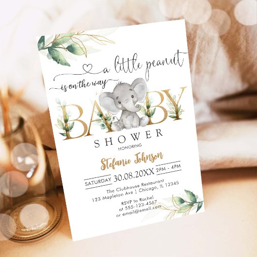 A Little Peanut Baby Shower Invitation 招待状