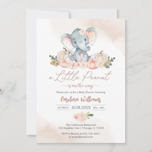 A Little Peanut Baby Shower Invitation 招待状 (正面)