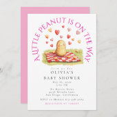 A Little Peanut is on the Way Baby Shower 招待状 (正面/裏面)