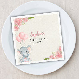 A Little Peanut is on the Way Elephant baby shower スタンダードカクテルナプキン