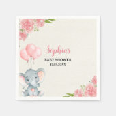 A Little Peanut is on the Way Elephant baby shower スタンダードカクテルナプキン (正面)