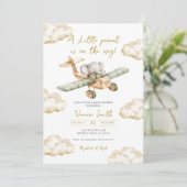 A Little Peanut is on the Way Elephant Baby Shower 招待状 (スタンド正面)