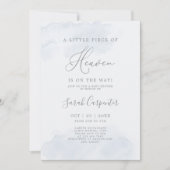 A Little Piece of Heaven Baby Shower Boy 招待状 (正面)