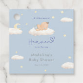 A Little Piece of Heaven Clouds Baby Boy Shower フェイバータグ (正面)