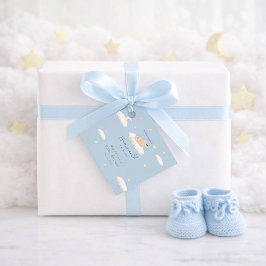 A Little Piece of Heaven Clouds Baby Boy Shower フェイバータグ