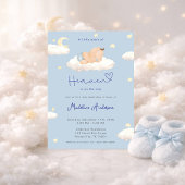 A Little Piece of Heaven Clouds Baby Boy Shower 招待状